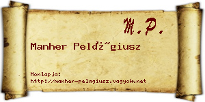 Manher Pelágiusz névjegykártya